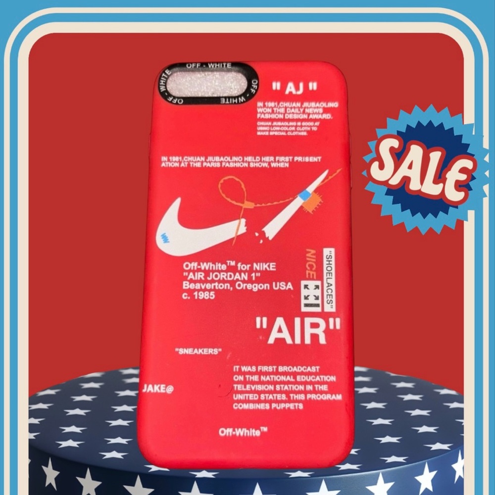 Off-White Red iPhone Case with Streetwear Design